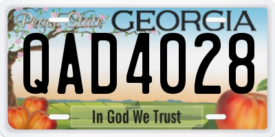 GA license plate QAD4028
