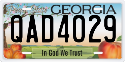 GA license plate QAD4029