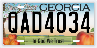 GA license plate QAD4034