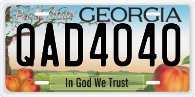 GA license plate QAD4040