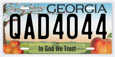 GA license plate QAD4044