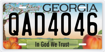 GA license plate QAD4046