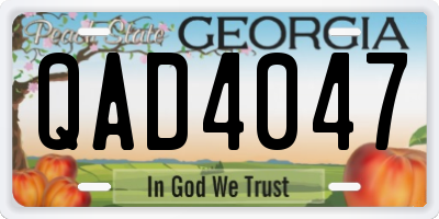 GA license plate QAD4047