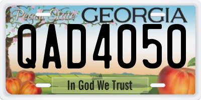 GA license plate QAD4050