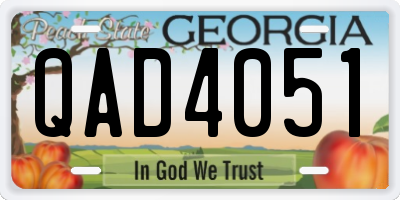 GA license plate QAD4051