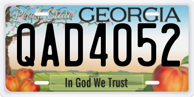 GA license plate QAD4052
