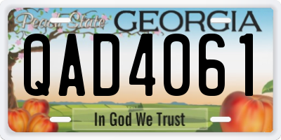 GA license plate QAD4061