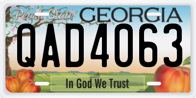 GA license plate QAD4063