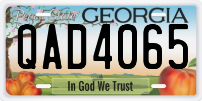 GA license plate QAD4065