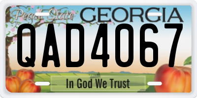 GA license plate QAD4067