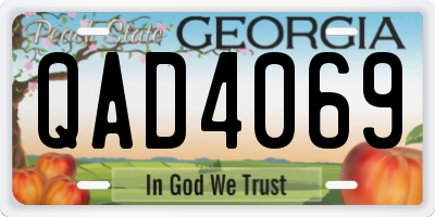 GA license plate QAD4069