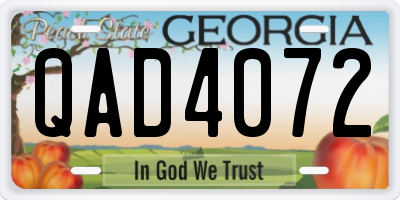 GA license plate QAD4072
