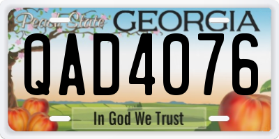 GA license plate QAD4076