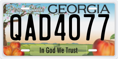 GA license plate QAD4077