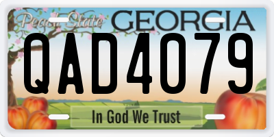 GA license plate QAD4079