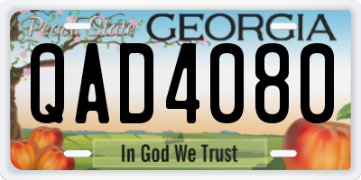 GA license plate QAD4080