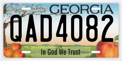 GA license plate QAD4082