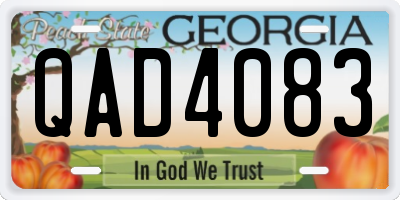 GA license plate QAD4083