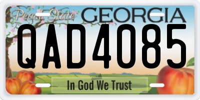 GA license plate QAD4085
