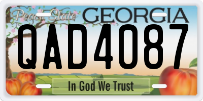 GA license plate QAD4087