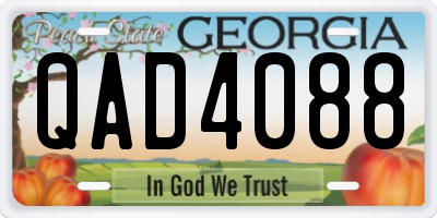 GA license plate QAD4088