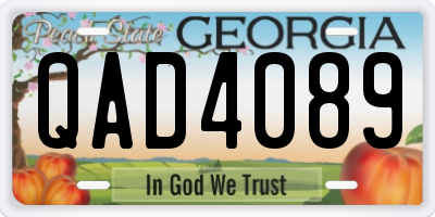 GA license plate QAD4089