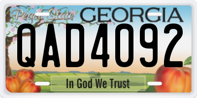GA license plate QAD4092