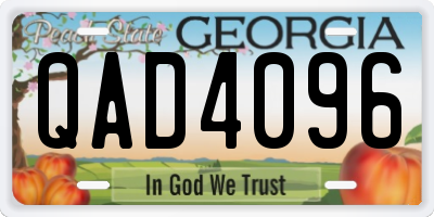 GA license plate QAD4096