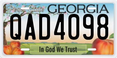 GA license plate QAD4098
