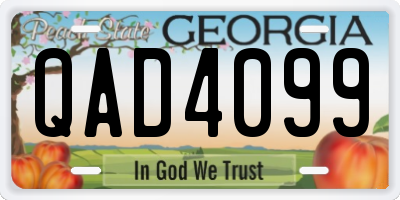 GA license plate QAD4099