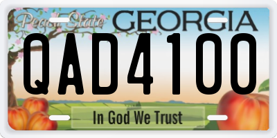 GA license plate QAD4100