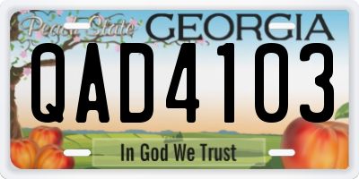 GA license plate QAD4103