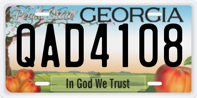 GA license plate QAD4108