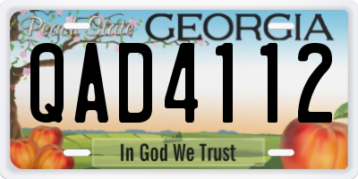 GA license plate QAD4112