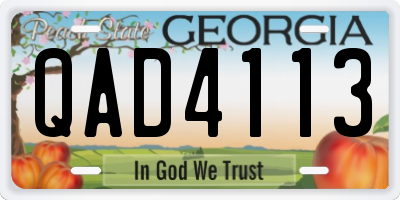GA license plate QAD4113