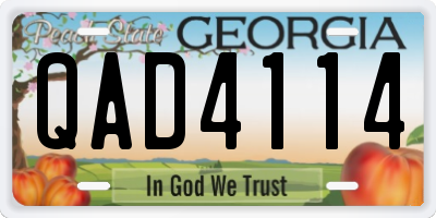 GA license plate QAD4114