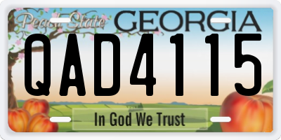 GA license plate QAD4115