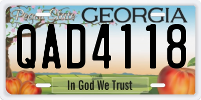 GA license plate QAD4118