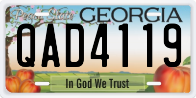 GA license plate QAD4119