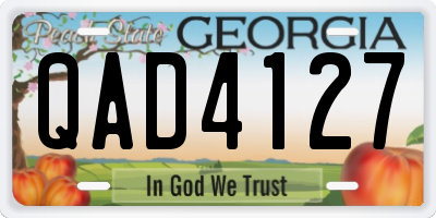 GA license plate QAD4127