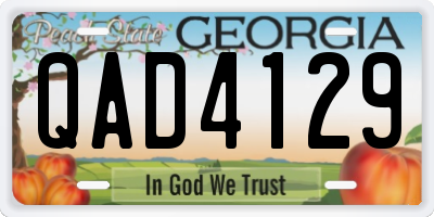 GA license plate QAD4129