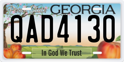 GA license plate QAD4130