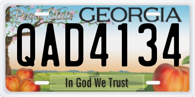 GA license plate QAD4134