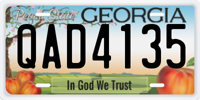 GA license plate QAD4135