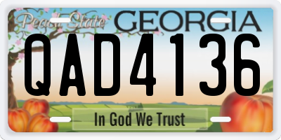 GA license plate QAD4136
