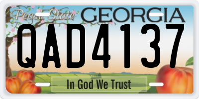 GA license plate QAD4137