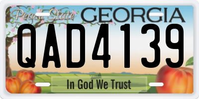 GA license plate QAD4139