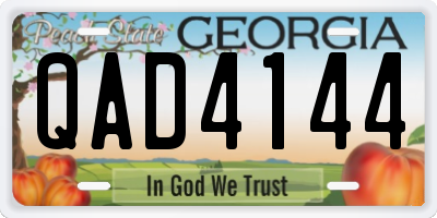 GA license plate QAD4144