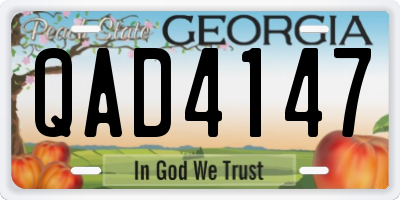 GA license plate QAD4147