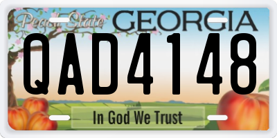 GA license plate QAD4148